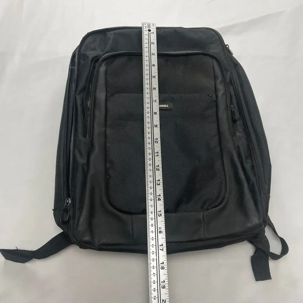 Lorell Laptop Backpack 17x14 Black Zip Pockets Straps Gaming Work Casual Adult